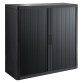 Low cabinet H 104 x W 110 cm with Easy Office curtains, plastic body, metal structure