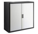 Armario de oficina poliestireno desmontable Easy Office Alt. 104 x An.110 cm Negro Puerta persiana 