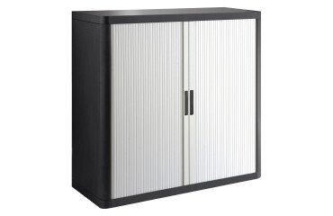 Armario de oficina poliestireno desmontable Easy Office Alt. 104 x An.110 cm Negro Puerta persiana 