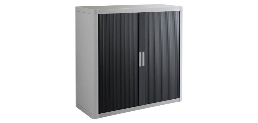 Armario de oficina poliestireno desmontable Easy Office Alt. 104 x An.110 cm Gris Puerta persiana 