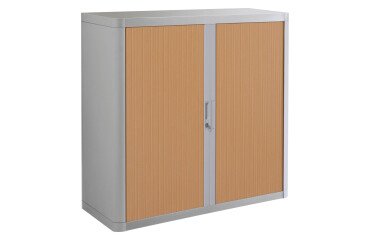 Armario de oficina poliestireno desmontable Easy Office Alt. 104 x An.110 cm Gris Puerta persiana 