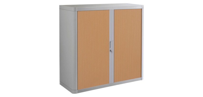Armario de oficina poliestireno desmontable Easy Office Alt. 104 x An.110 cm Gris Puerta persiana 