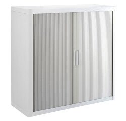 Armario de oficina poliestireno desmontable Easy Office Alt. 104 x An.110 cm Blanco Puerta persiana 