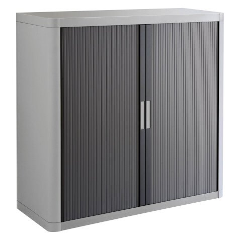 Armario de oficina poliestireno desmontable Easy Office Alt. 104 x An.110 cm Gris Puerta persiana 