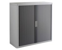 Armario de oficina poliestireno desmontable Easy Office Alt. 104 x An.110 cm Gris Puerta persiana Antracita 