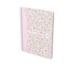 Cahier spirale Oxford Flowers - A5 14,8 x 21 cm - blanc ligné - 120 pages