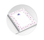 Cahier spirale Oxford Flowers - A5 14,8 x 21 cm - blanc ligné - 120 pages