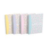 Cahier spirale Oxford Floral A5 14,8 x 21 cm blanc ligné 120 pages