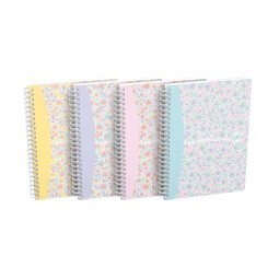 Spiral notebook Oxford Flowers A5 14,8 x 21 cm white lined 120 pages 