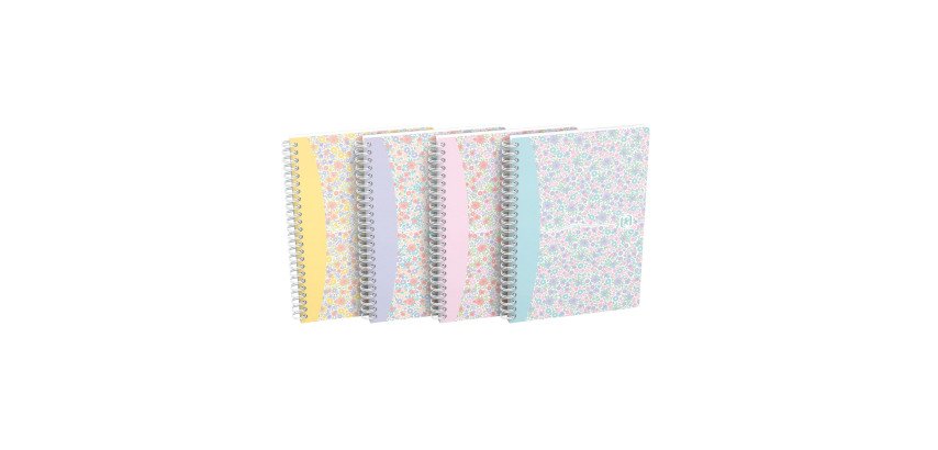 Spiral notebook Oxford Flowers A5 14,8 x 21 cm white lined 120 pages 
