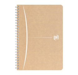 Cahier recyclé spirale Oxford Touareg A5 14,8 x 21 cm petits carreaux 100 pages