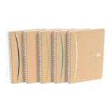 Cahier recyclé spirale Oxford Touareg A5 14,8 x 21 cm petits carreaux 100 pages