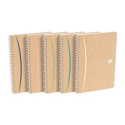 Cahier recyclé spirale Oxford Touareg A5 14,8 x 21 cm - petits carreaux - 100 pages