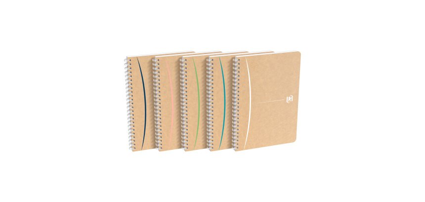 Cahier recyclé spirale Oxford Touareg A5 14,8 x 21 cm - petits carreaux - 100 pages