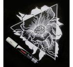 Marqueur craie Uni Ball Chalk blanc pointe ogive moyenne 1,8 mm - Pochette de 4