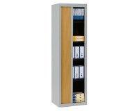 Armoire haute à rideaux démontables décor bois Largeurs spécifiques 200 x 60 cm corps aluminium
