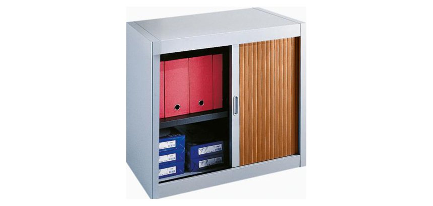 Armoire basse à rideaux démontables Décor 70 x 80 cm corps anthracite