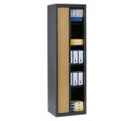 Armoire haute à rideaux démontables décor bois Largeurs spécifiques 200 x 60 cm corps anthracite