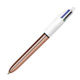 Stylo bille 4 couleurs Bic Shine rétractable pointe 1 mm - écriture moyenne