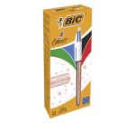 Stylo bille 4 couleurs Bic Shine rétractable pointe 1 mm - écriture moyenne