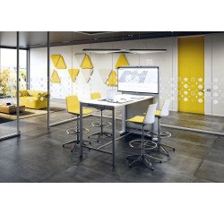 High table Boxy H 107 cm metal base