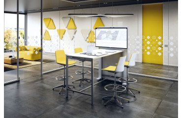 High table Boxy H 107 cm metal base