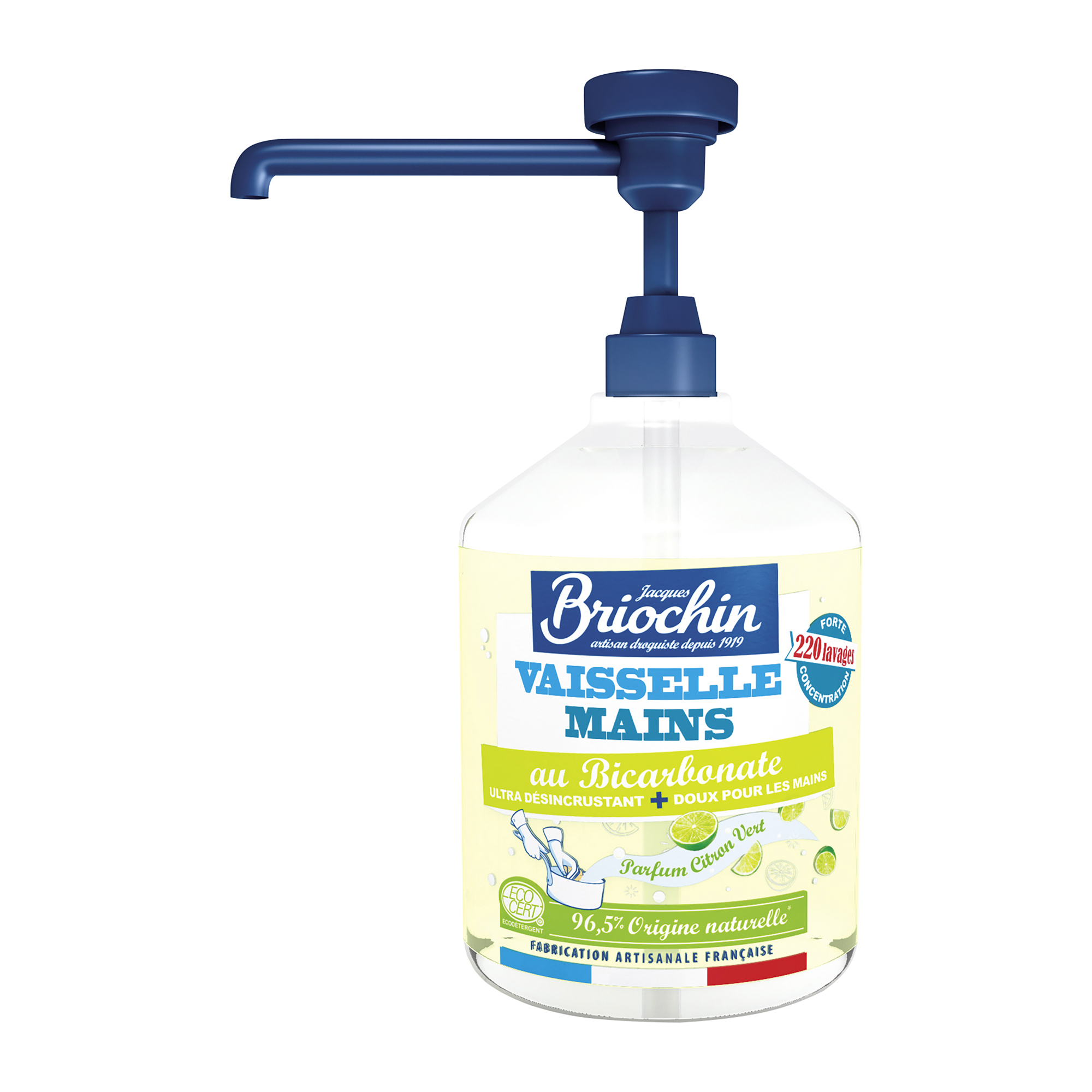 Liquide vaisselle mains Briochin bicarbonate parfum citron vert - 500 ml  sur