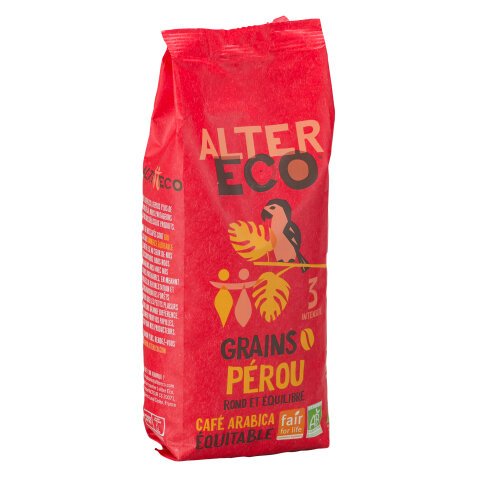 Café en grains Alter Eco Pérou Bio 100 % Arabica - paquet de 500 g