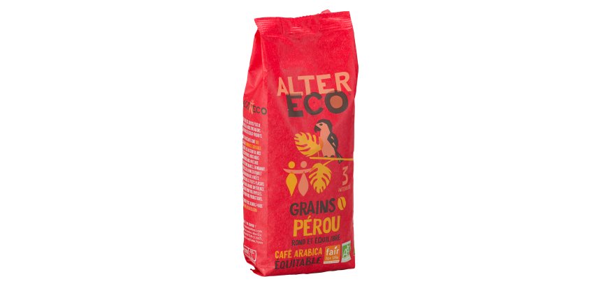 Café en grains Alter Eco Pérou Bio 100 % Arabica - paquet de 500 g