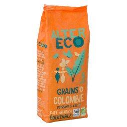 Café en grains Alter Eco Colombie Bio 100 % Arabica - paquet de 1 kg