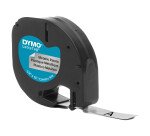 Cinta Para Letratag Dymo 91208. Metalizado. Escritura Negro/Fondo Plata.