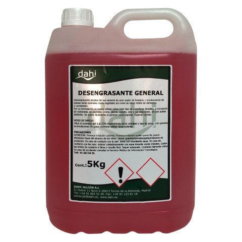 Desengrasante general Garrafa 5 L Dahi