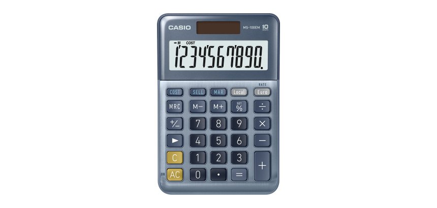 Calculatrice de bureau Casio MS-100 EM - 10 chiffres