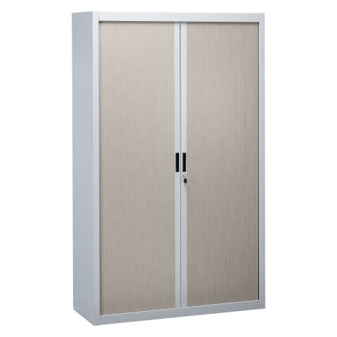 Armario de oficina metálico desmontable Bruneau Alt. 200 x An 120 cm Gris Puerta persiana roble gris