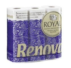 Papier toilette quadruple épaisseur Renova Royal  - 63 rouleaux de 140 feuilles