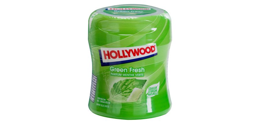 Chewing gum Hollywood GreenFresh without sugar - box of 60 dragees