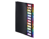 Trieur plastique Viquel Rainbow à soufflet 12 divisions noir