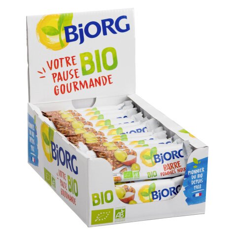 Bar apple nuts Bio Bjorg - bar of 30 g