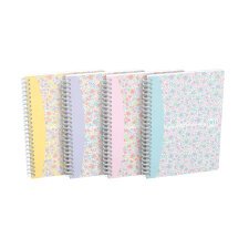 Cahier spirale Oxford Floral A5 14,8 x 21 cm petits carreaux 120 pages