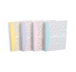 Cahier spirale Oxford Floral A5 14,8 x 21 cm petits carreaux 120 pages