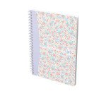 Cahier spirale Oxford Flowers - A5 14,8 x 21 cm - petits carreaux - 120 pages