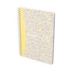 Heft mit Spiralbindung Oxford Flowers A5 14,8 x 21 cm kleine Karos 120 Seiten