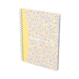 Heft mit Spiralbindung Oxford Flowers A5 14,8 x 21 cm kleine Karos 120 Seiten