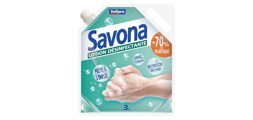 Lotion désinfectante Solipro Savona - écorecharge de 3 L