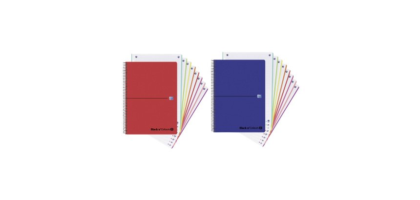 Cuaderno A4+ espiral microperforado 5 x 5 Oxford  Black n'Colours Eropean Book 