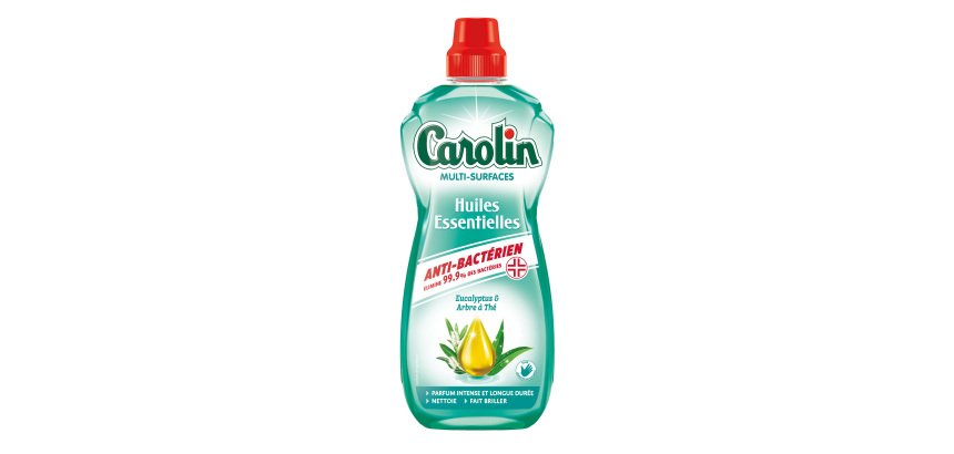 Nettoyant multi-surfaces anti-bactérien Carolin Huiles essentielles - Flacon de 1L