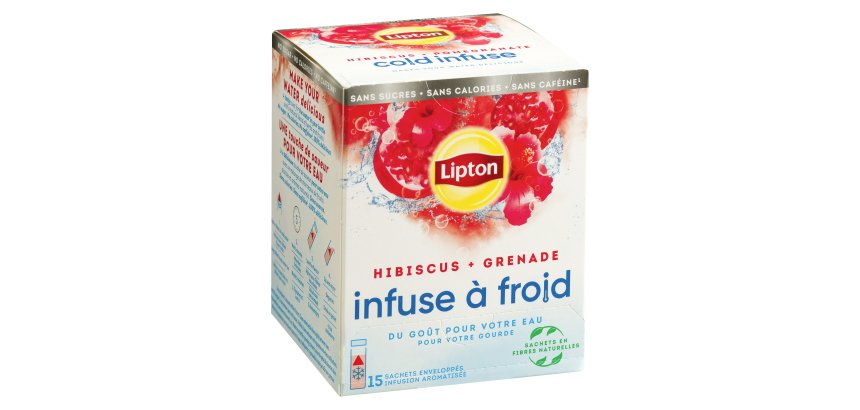 Koude infusie Cold Infuse hibiscus en granaatappel Lipton - doos van 15 zakjes 