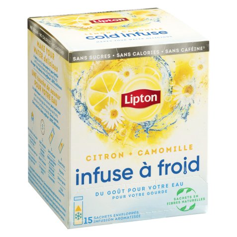 Koude infusie Cold Infuse citroen en kamille Lipton - doos van 15 zakjes 