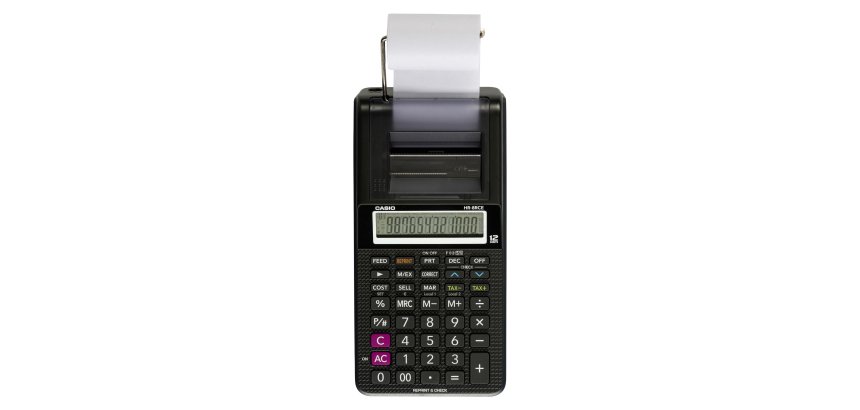 Casio Printing Calculator with Roll HR-8RCE 12 Digit Display Black