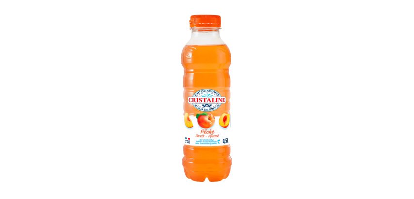 Eau Cristaline pêche 50 cl - 24 bouteilles